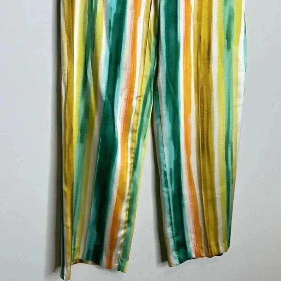 Zara STRIPED PRINT STRAIGHT CUT PANTS - Picture 4 of 9